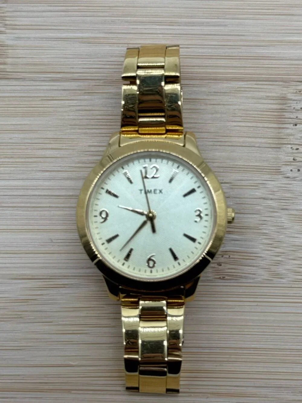 Timex Women Premium Dress 32mm Gold-Tone Case Dial Steel 30m Quartz Watch